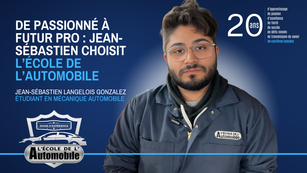 Jean-Sébastien, en formation pour apprendre la mécanique automobile
