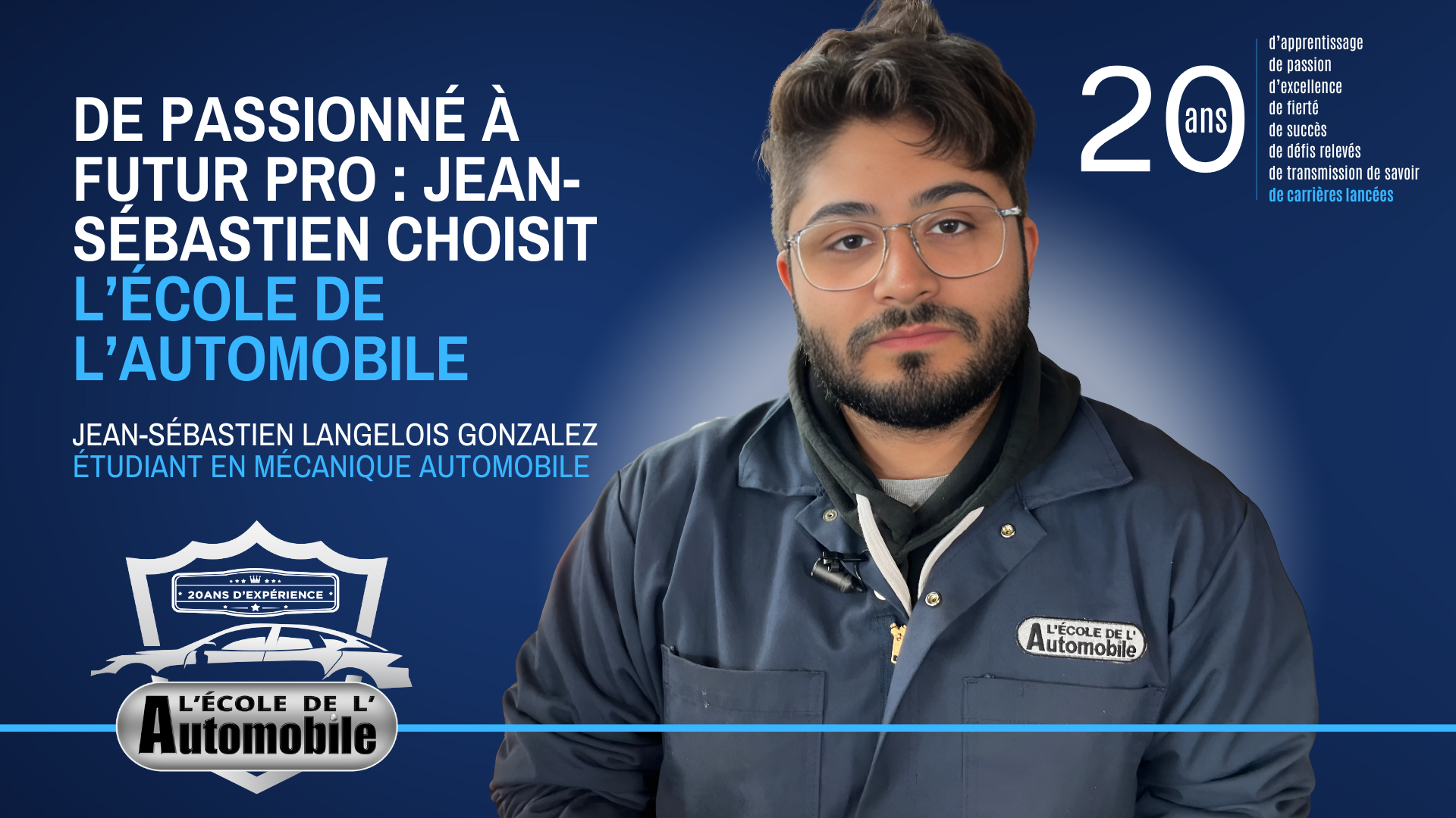 Jean-Sébastien, en formation pour apprendre la mécanique automobile
