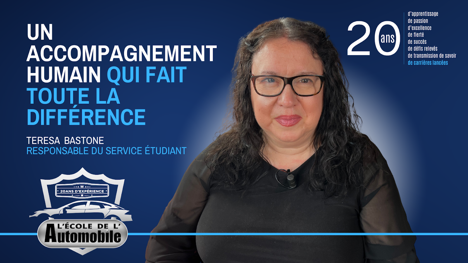 Teresa Bastone, responsable du service étudiant pour aider au lancement de carrière en mécanique automobile.